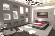 дизайн потолков в спальне